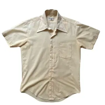 70s 80s Male Duds 반팔 셔츠 M 사이즈 베이지 빈티지