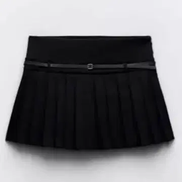 ZARA 블랙 박스 플리츠 스커트 스코트 버클 포함
