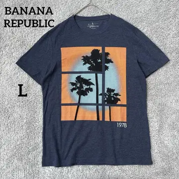 바나나 리퍼블릭 반팔 티셔츠 PALMTREE 네이비 아메카지 L