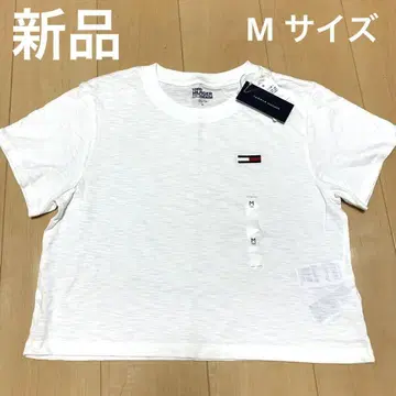 새상품 타미힐피거 화이트 숏 기장 티셔츠 M