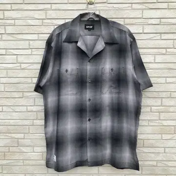 Schott 셔츠 XL 그레이 옴브레 체크