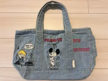 PEANUTS 데님 토트백