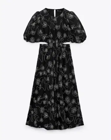 ZARA 자수 포플린 원피스