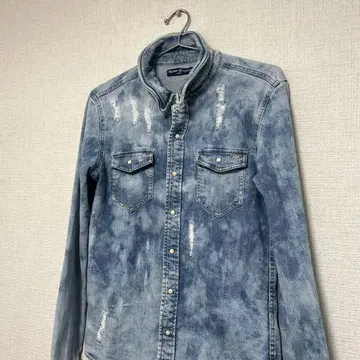 즉시 판매 디자인 아담스 저글러 데님 셔츠 데미지 셔츠 블루