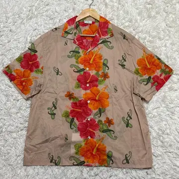 현재 ETRO 하이비스커스 무늬 반팔 셔츠 알로하 셔츠 M 페이즐리