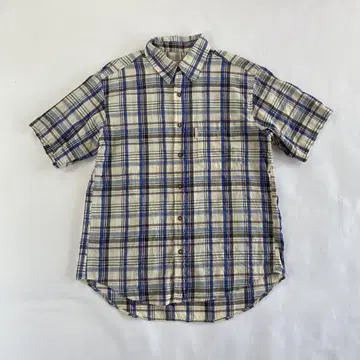 vintage 체크 셔츠 숏 기장 cityboy Y2K e276