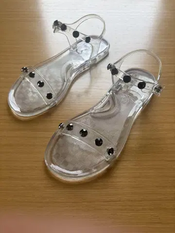 클리어 블랙 비쥬 샌들