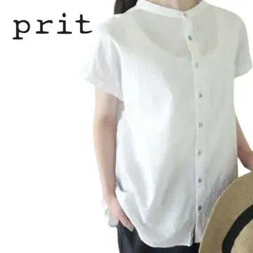 새상품급 prit 면 린넨 바지 숏 슬리브 블라우스