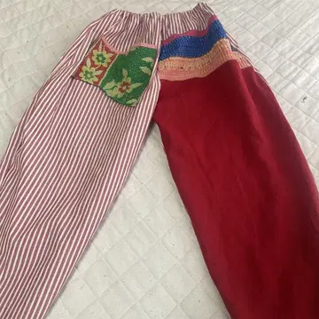 린넨 빈티지 핸드메이드 몸빼 골동품 시장 벌룬 팬츠 자수 몸빼