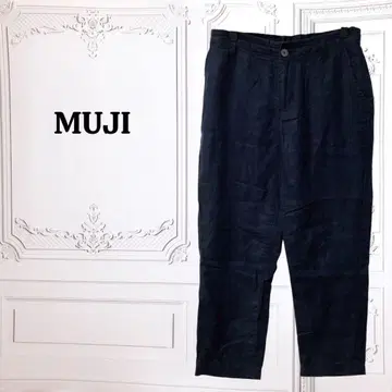 MUJI/무인양품 린넨/마 팬츠 [S~L] 네이비 무지 캐주얼