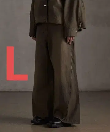 완판템 GRANCY 지퍼 디자인 배기 데님 팬츠 L 브라운