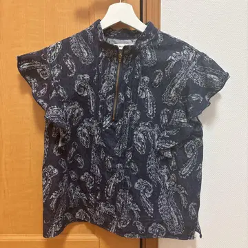 moussy 상의 데님 원단 슬리브리스