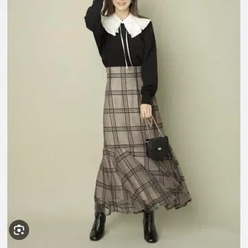 도트 체크 샤샤 스커트