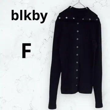 *블랙 바이 마우지* 터틀넥 가디건 리브 블랙 프리 일본제
