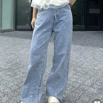 하트 스터드 데님 팬츠 6mu.ROMU