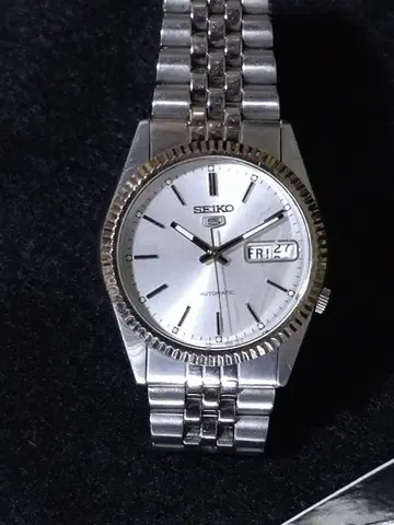 SEIKO5 세이코 파이브 백 스켈레톤 작동품 오토매틱 시계 실버