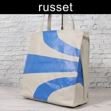 russet 러셋 세로형 토트백 숄더백 PVC 가공 블루 계열