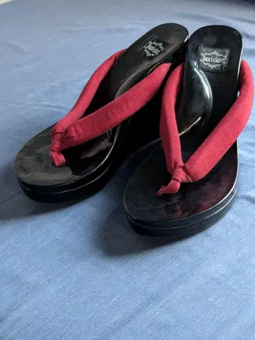 일본풍 통굽 조리 블랙 레드 L 사이즈 일본 나막신 조리 클라세 코스프레