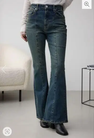 AZUL DENIM 오버다이 절개 플레어 데님