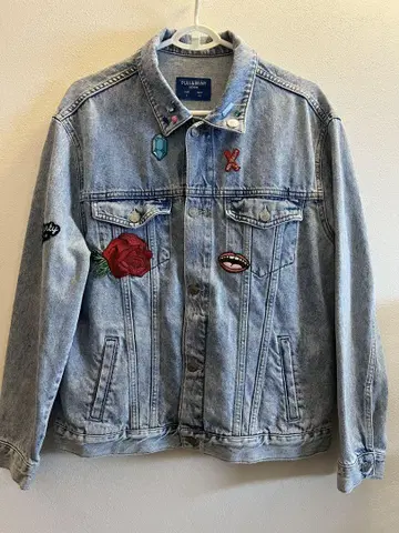 PULL&BEAR 자수 패치 데님 자켓 L