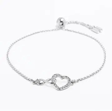(새상품) SWAROVSKI 팔찌 인피니티 하트 뱅글 실버
