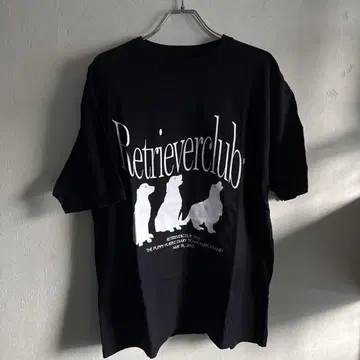 Retriever Club 개 실루엣 티셔츠 L 블랙