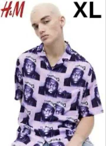 H&M 노토리어스 B.I.G. 프린트 셔츠 XL