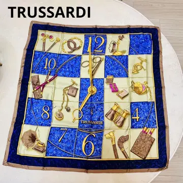 TRUSSARDI 시계 모티브 실크 스카프