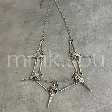 00s 스파이크 실버 목걸이 그런지 Y2K
