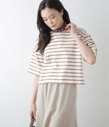 새상품 완판 루미노아 보더 5부 소매 뉴요커