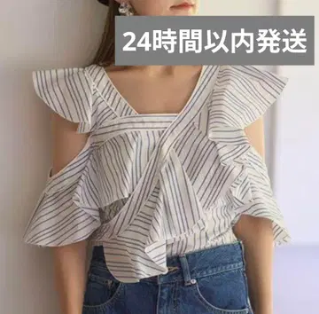 미사용 [ 24시간 이내 발송 ] SNIDEL 아시메 프릴 블라우스