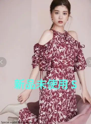 snidel 스나이델 2way 슬리브 프린트 원피스