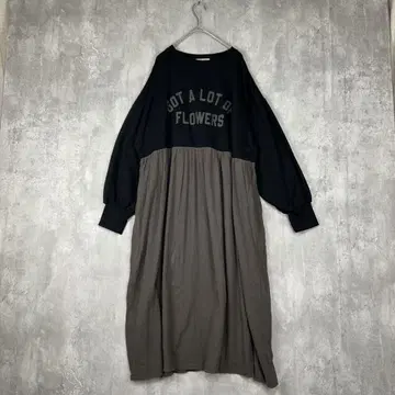 사만사 모스모스 긴팔 도킹 로고 원피스 티셔츠 절개 가을/겨울