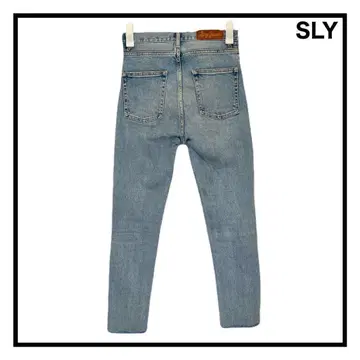SLY 스키니 데님 팬츠 데미지 가공 청바지 블루 여성용