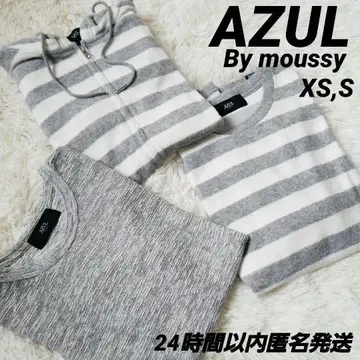 새상품 AZUL 아줄 그레이 계열 세트 파일 보더 티셔츠 후드티 S