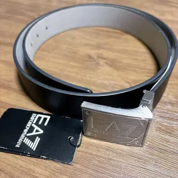 미사용 엠포리오 아르마니 EA7 실버 버클 벨트 가죽 남성용