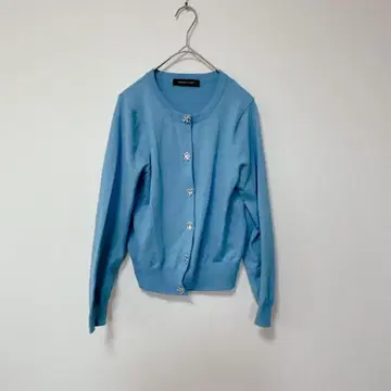 퀸즈 코트 [2] 가디건/비쥬 버튼 긴팔 산뜻한 리브