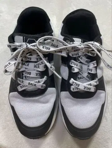 BALR 보러 스니커즈 화이트 블랙 화이트 메쉬 27cm