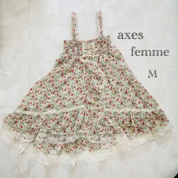 [미사용 새상품] axes femme 꽃무늬 레이스 캐미 튜닉 원피스 M