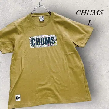 CHUMS 바비큐 패턴 로고 캐주얼 반팔 티셔츠 유니섹스 L
