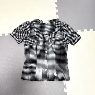 agnes b 에네스베 깅엄 체크 블라우스 사이즈 34