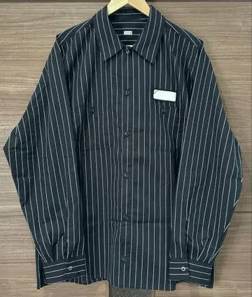 24SS SEQUEL WORK SHIRTS 블랙 스트라이프 XL 시퀄