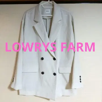 LOWRYS FARM 홉삭 더블 자켓 아이보리