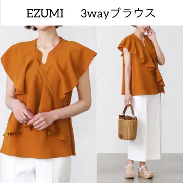 새상품급 EZUMI 에즈미 3way 블라우스 탈착식 옷깃 프릴