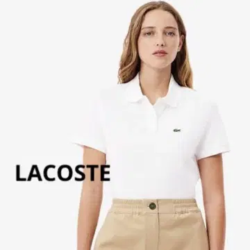 Lacoste 화이트 피케 셔츠 반팔 일본제 36