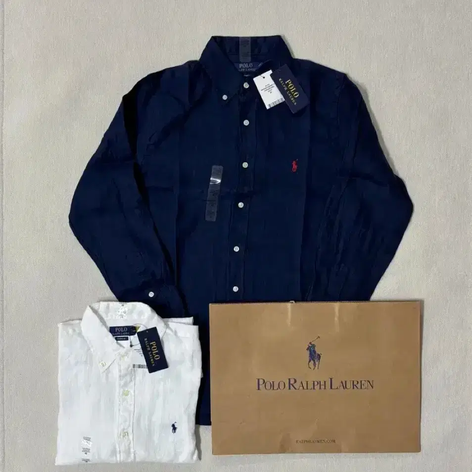 [큐알가능/매장상품]정품 폴로 남성 클래식핏 린넨 셔츠 새상품