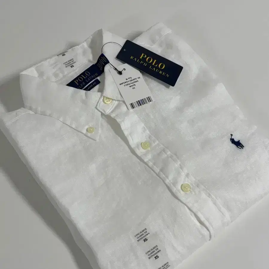 [큐알가능/매장상품]정품 폴로 남성 클래식핏 린넨 셔츠 새상품