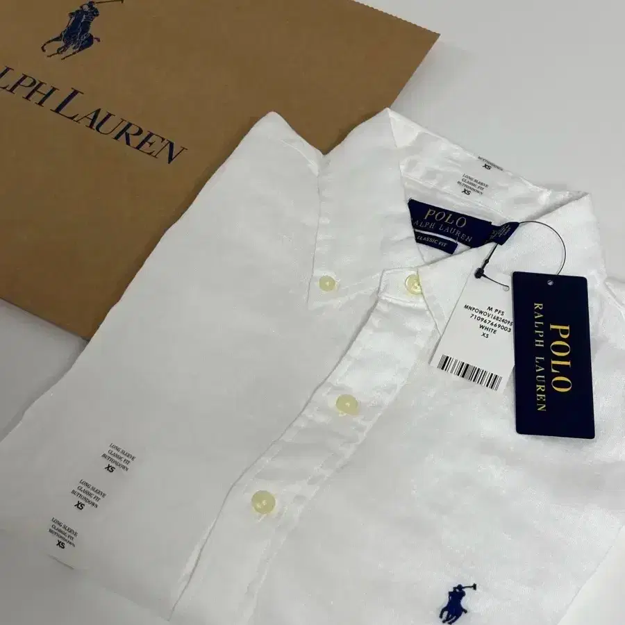 [큐알가능/매장상품]정품 폴로 남성 클래식핏 린넨 셔츠 새상품