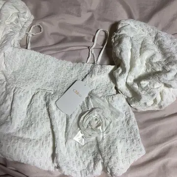 초커가 달린 자카드 볼륨 벌룬 3WAY 블라우스