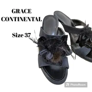 GRACE CONTINENTAL 힐 샌들 꽃 코사지